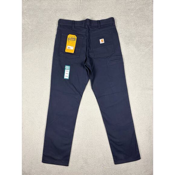 Carhartt Pants Men's 34x34 Navy Relaxed Fit Rugged Flex Rigby Work Chore Barn - Picture 1 of 10